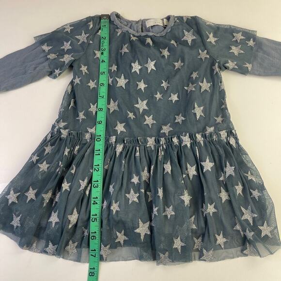 Stella McCartney Tulle Star Dress Blue Silver Long Sleeve Girls Size 18 Months - Picture 9 of 11